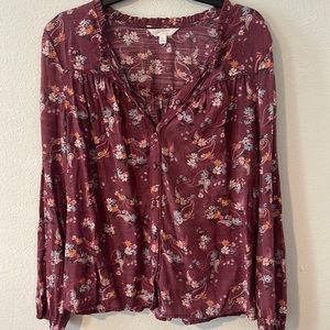 Lauren Conrad Floral Long Sleeve Top